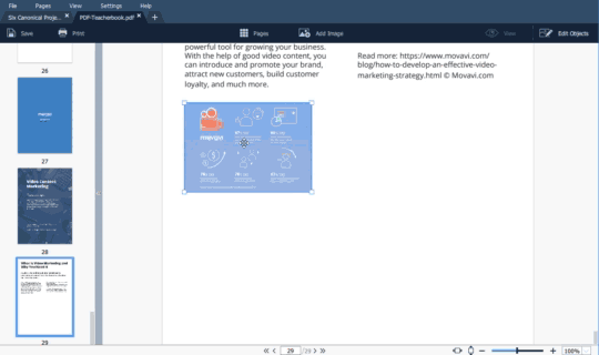 How to add an image to a PDF with Movavi PDF Editor
